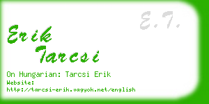 erik tarcsi business card